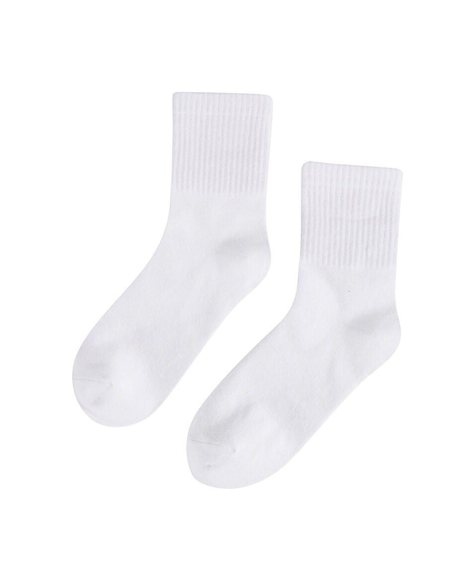 Pack 3 medias mujer acanalados blancos
