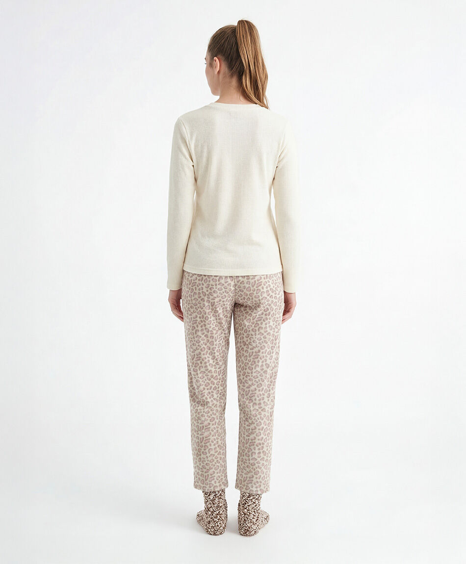 Pack pijama + calcetines mujer polar cat