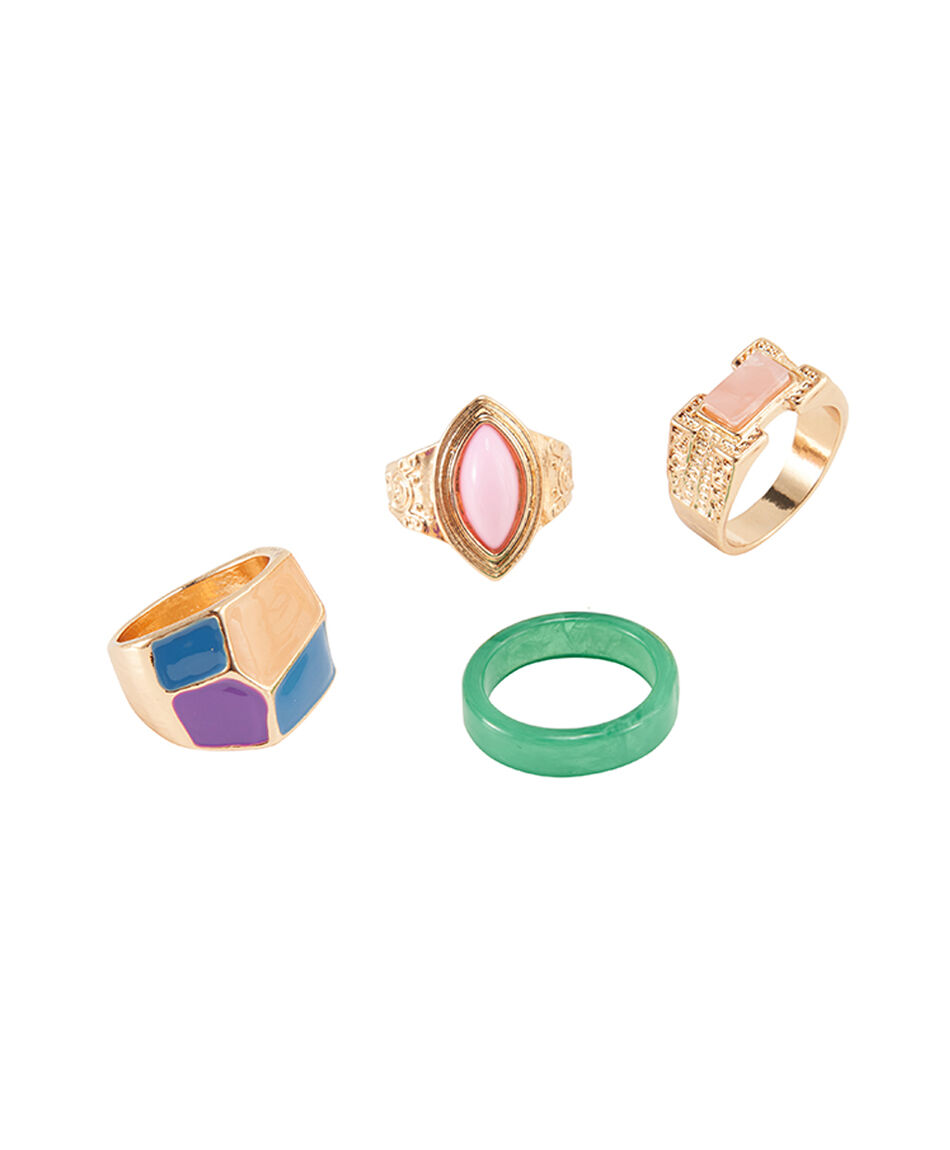 Set anillos mujer mix colores