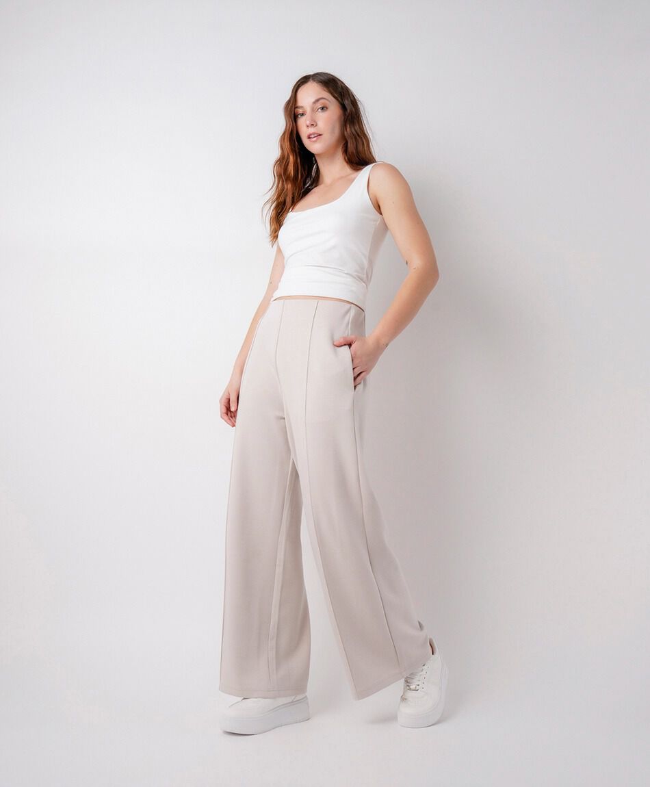 Pantal&oacute;n mujer liso costuras
