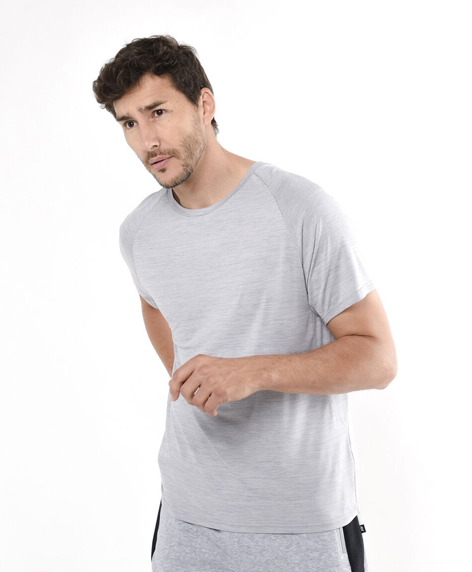 Remera deportiva hombre lisa gris