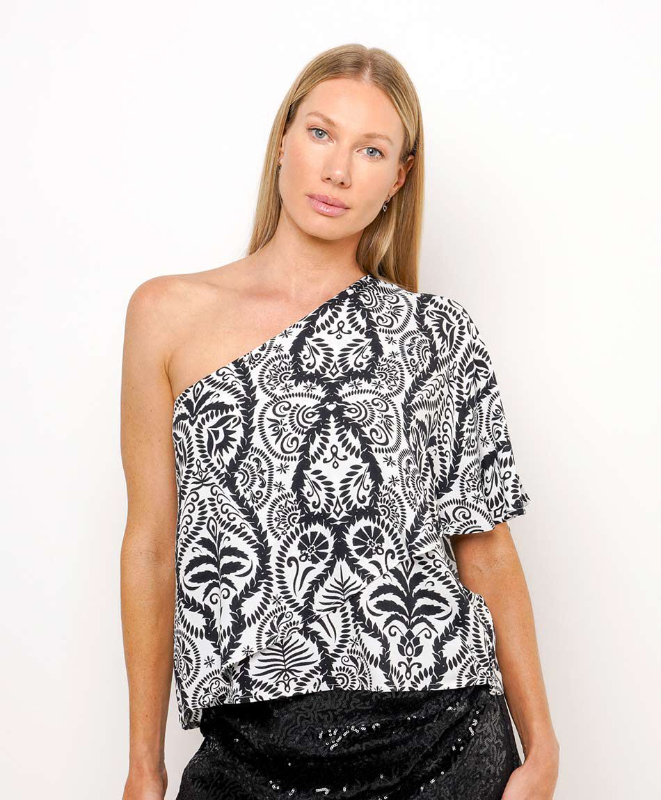 Camisa mujer dise&ntilde;o one shoulder