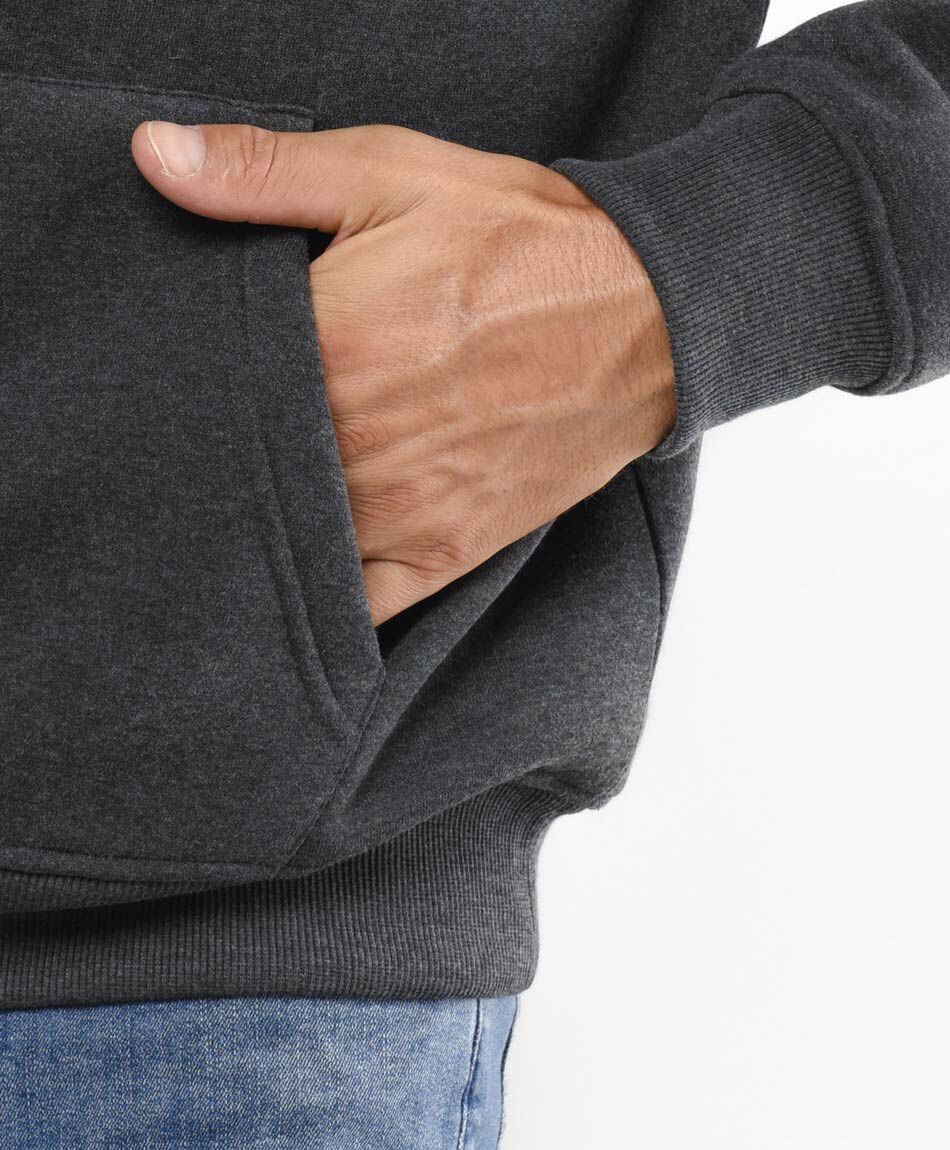 Buzo hombre liso capucha