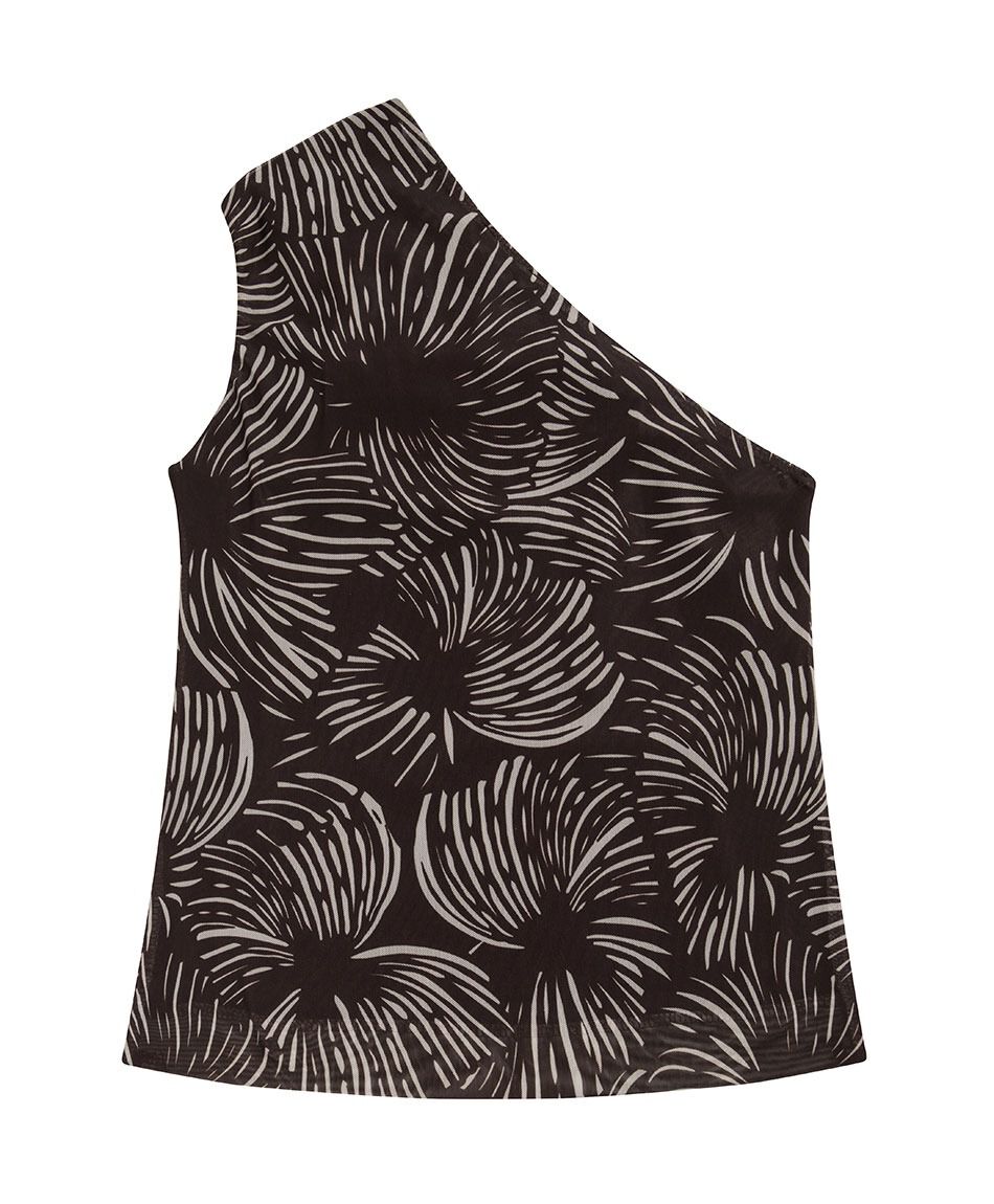 Remera mujer top asim&eacute;trica accesorio