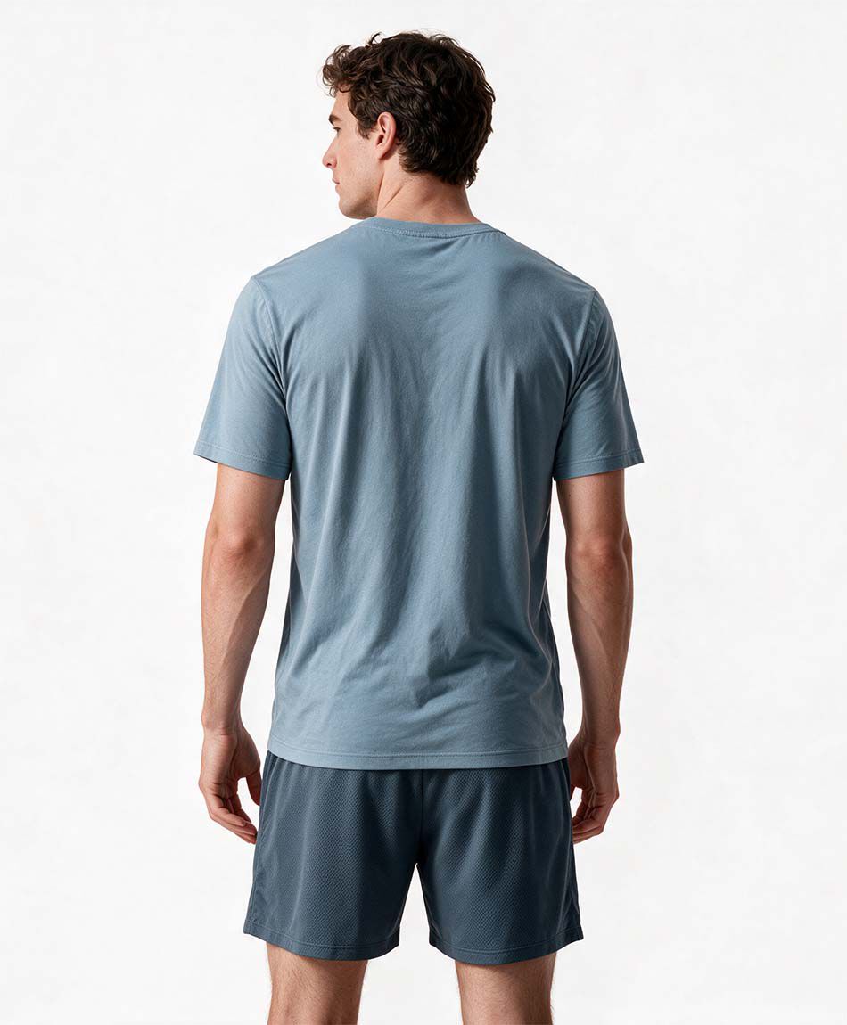 Pijama hombre  azul liso