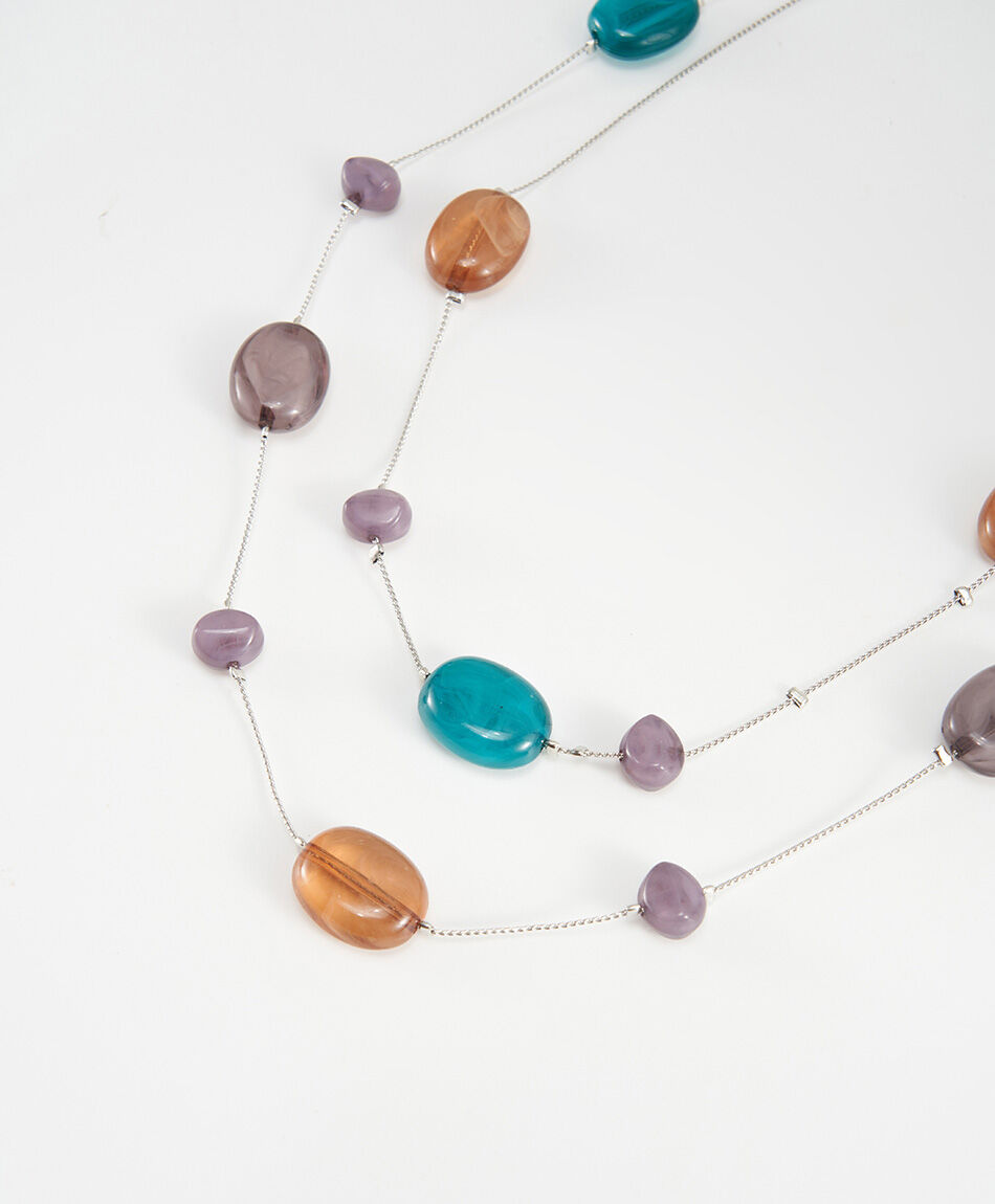 Set collar + aros mujer piedras
