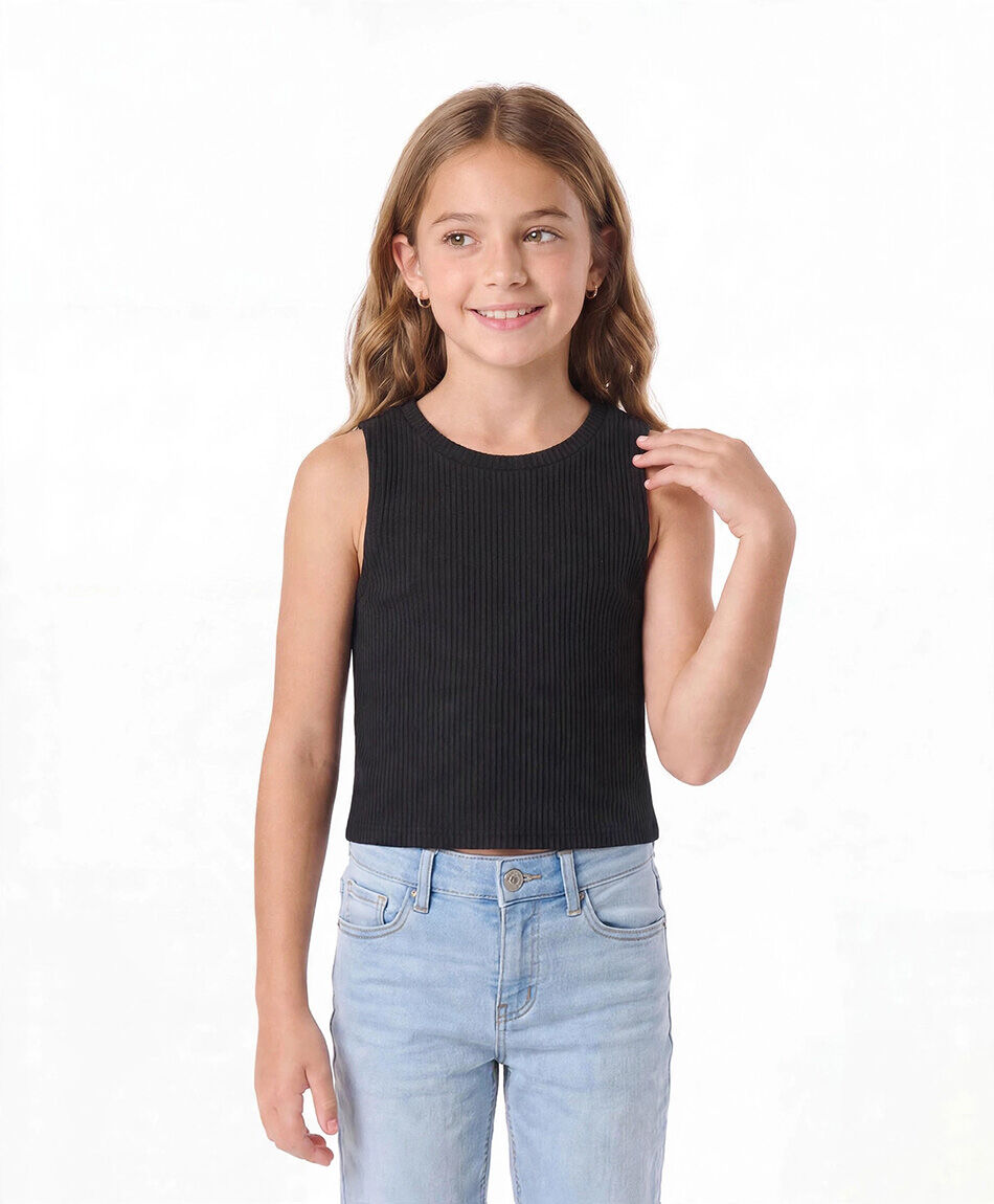 Remera ni&ntilde;a negra sin mangas
