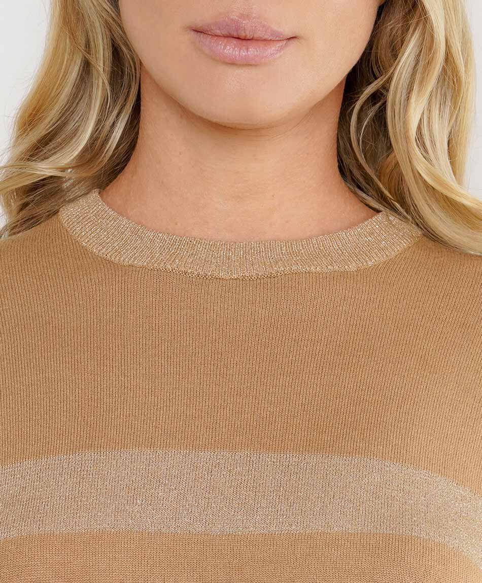 Sweater mujer l&iacute;neas brillos