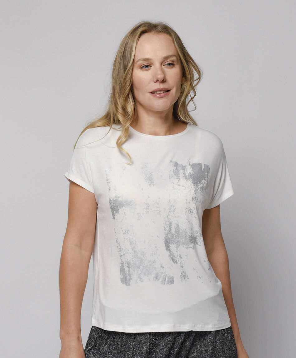 Remera mujer print foil