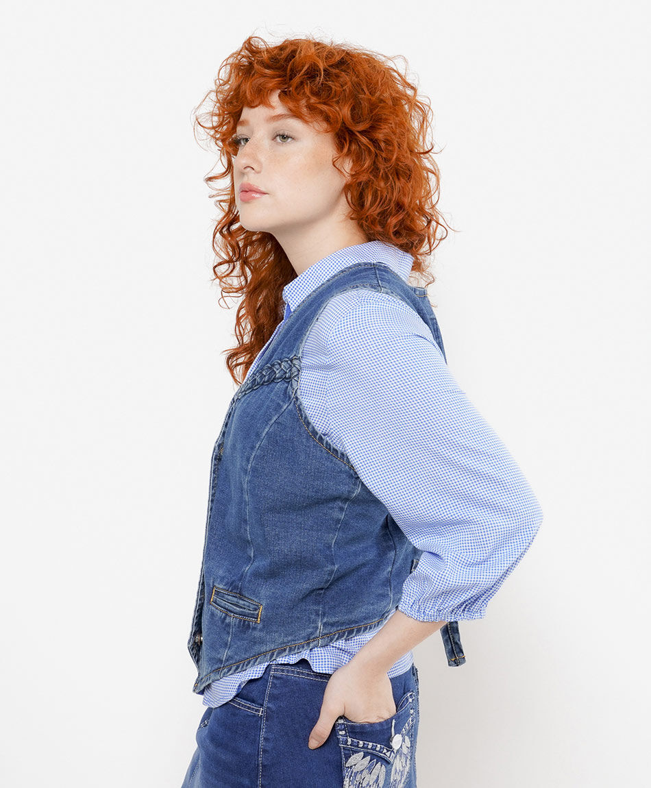 Vest mujer denim trenzas