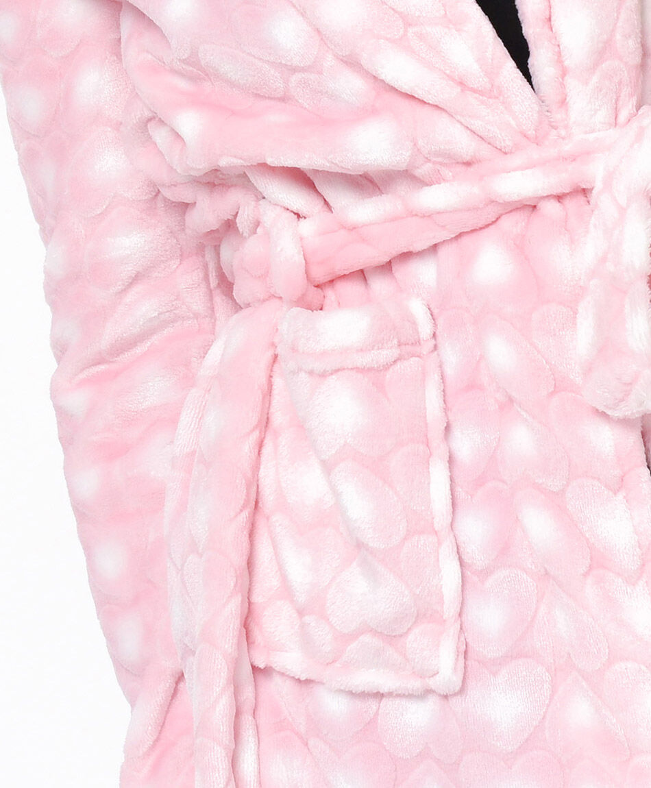 Bata mujer corazones capucha