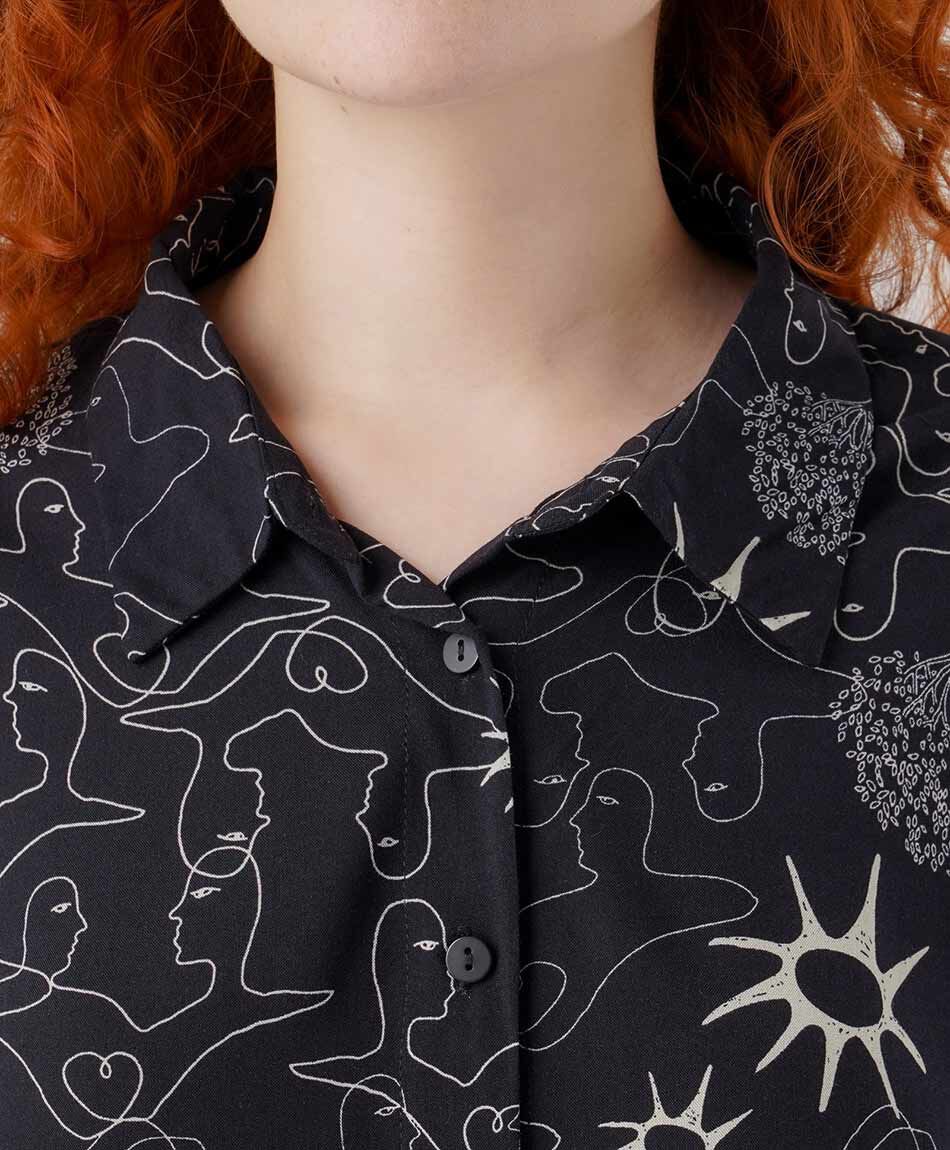 Camisa mujer print caras