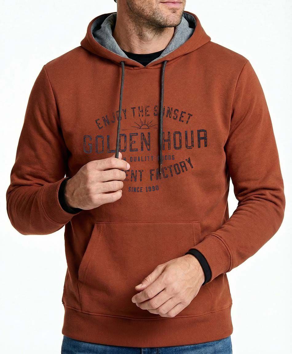 Buzo hombre estampado golden hour