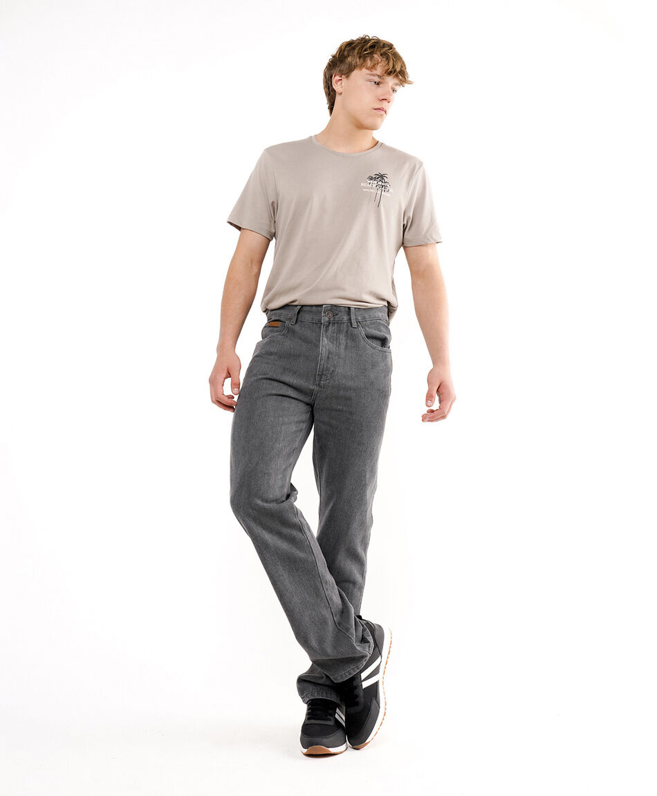 Jeans hombre gris recto