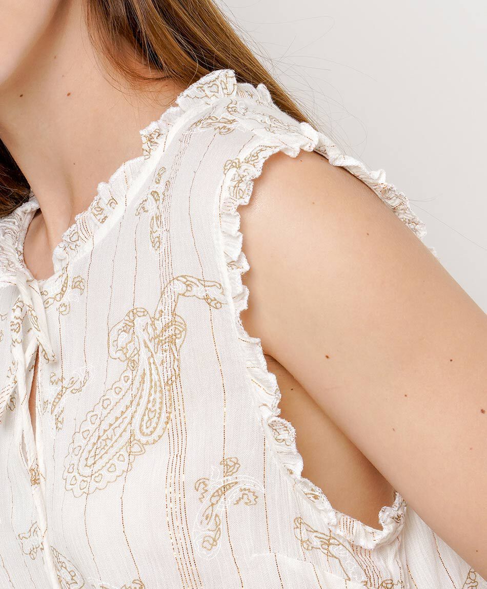 Camisa mujer lurex vuelos