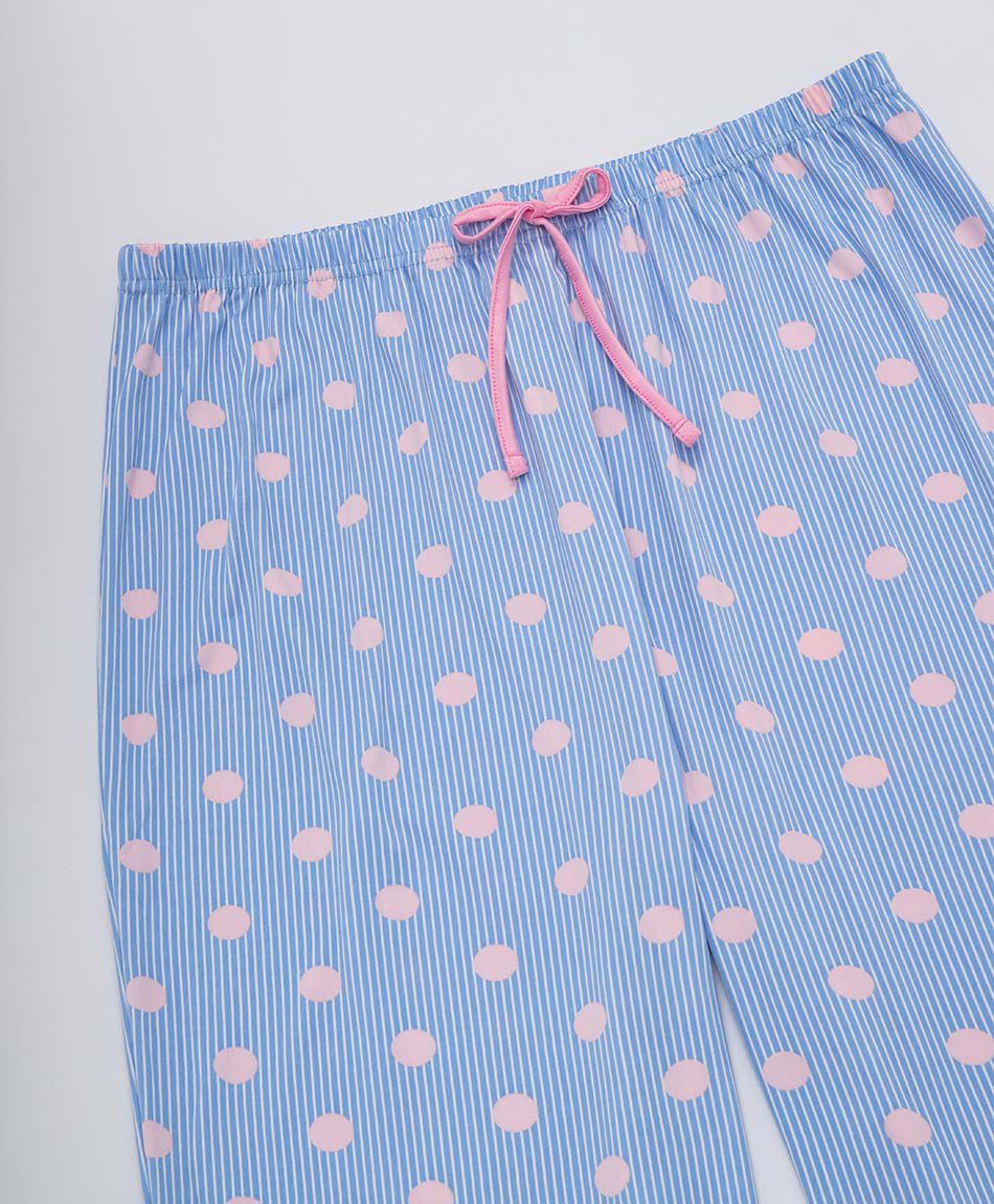 Pijama mujer capri puntos frase