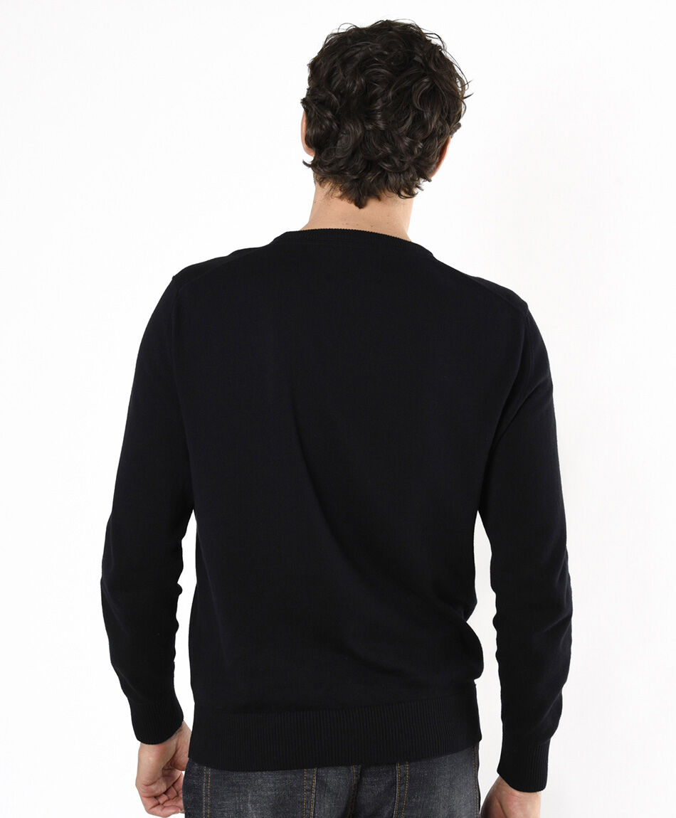 Sweater hombre liso b&aacute;sico negro