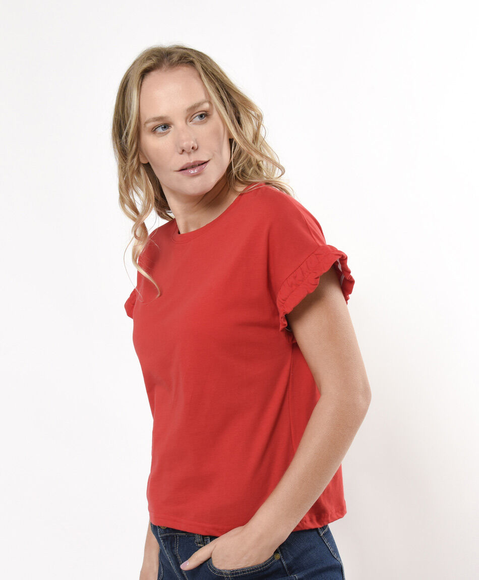 Remera  mujer mangas elasticadas