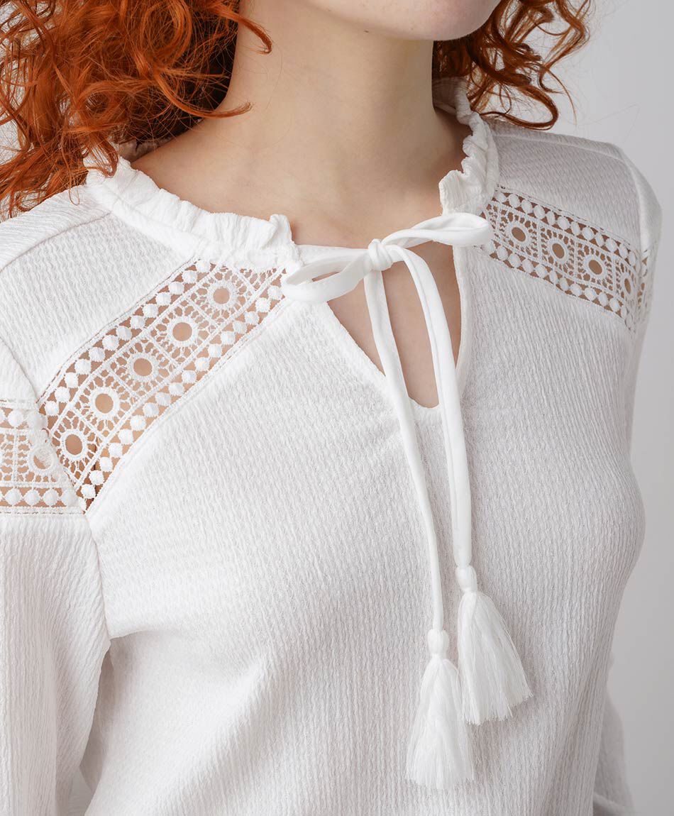 Camisa mujer encajes calados