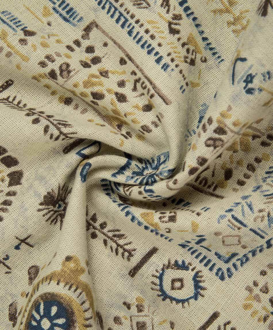 Camisa hombre dibujos lino
