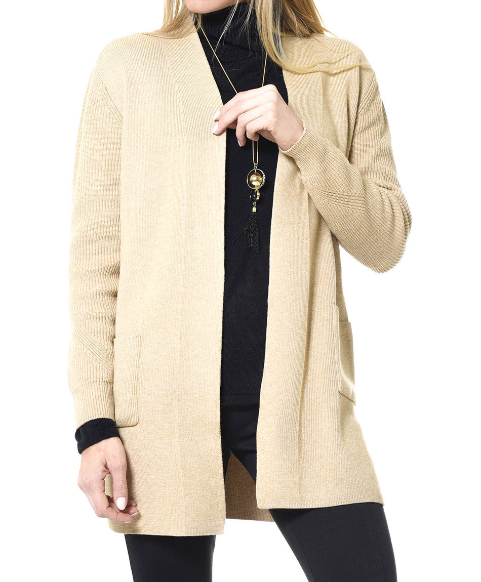 Cardigan largo bolsillos