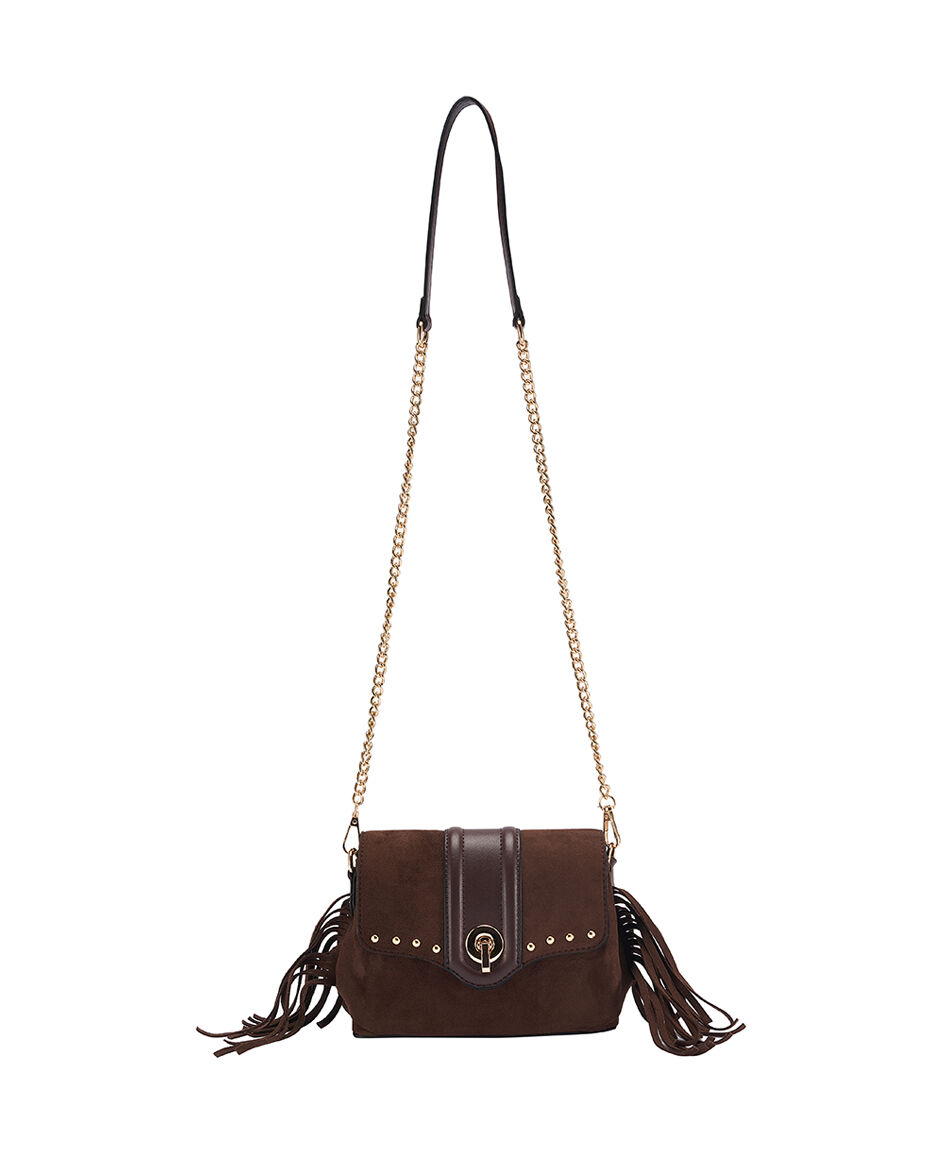 Cartera mujer suede flecos