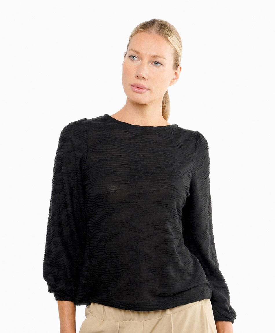 Remera mujer black jaspeada