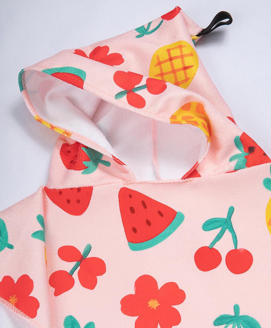 Poncho de ba&ntilde;o beb&eacute; frutas