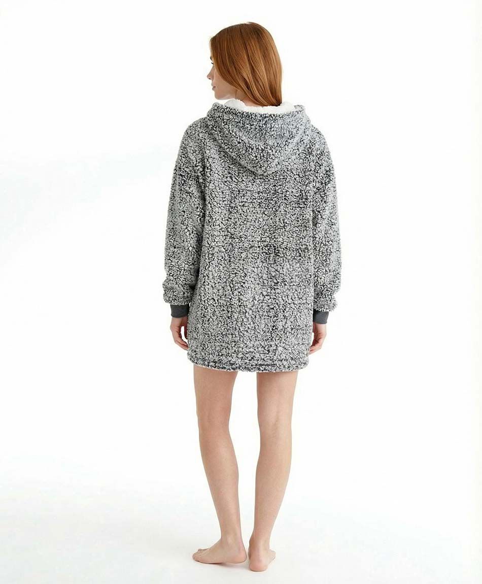 Poler&oacute;n manta mujer oversize melange grey