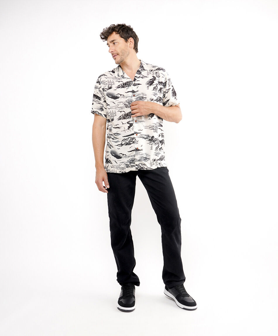 Camisa hombre dise&ntilde;o gaviotas