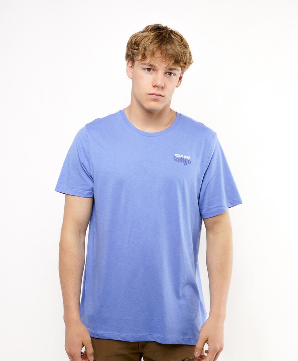 Remera hombre doble estampado royal blue