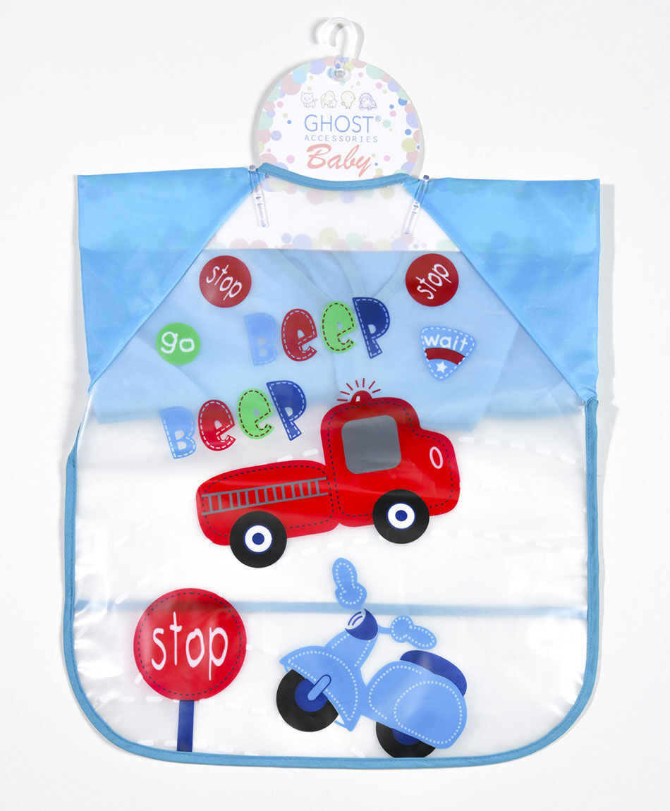 Babero con mangas beb&eacute; autos