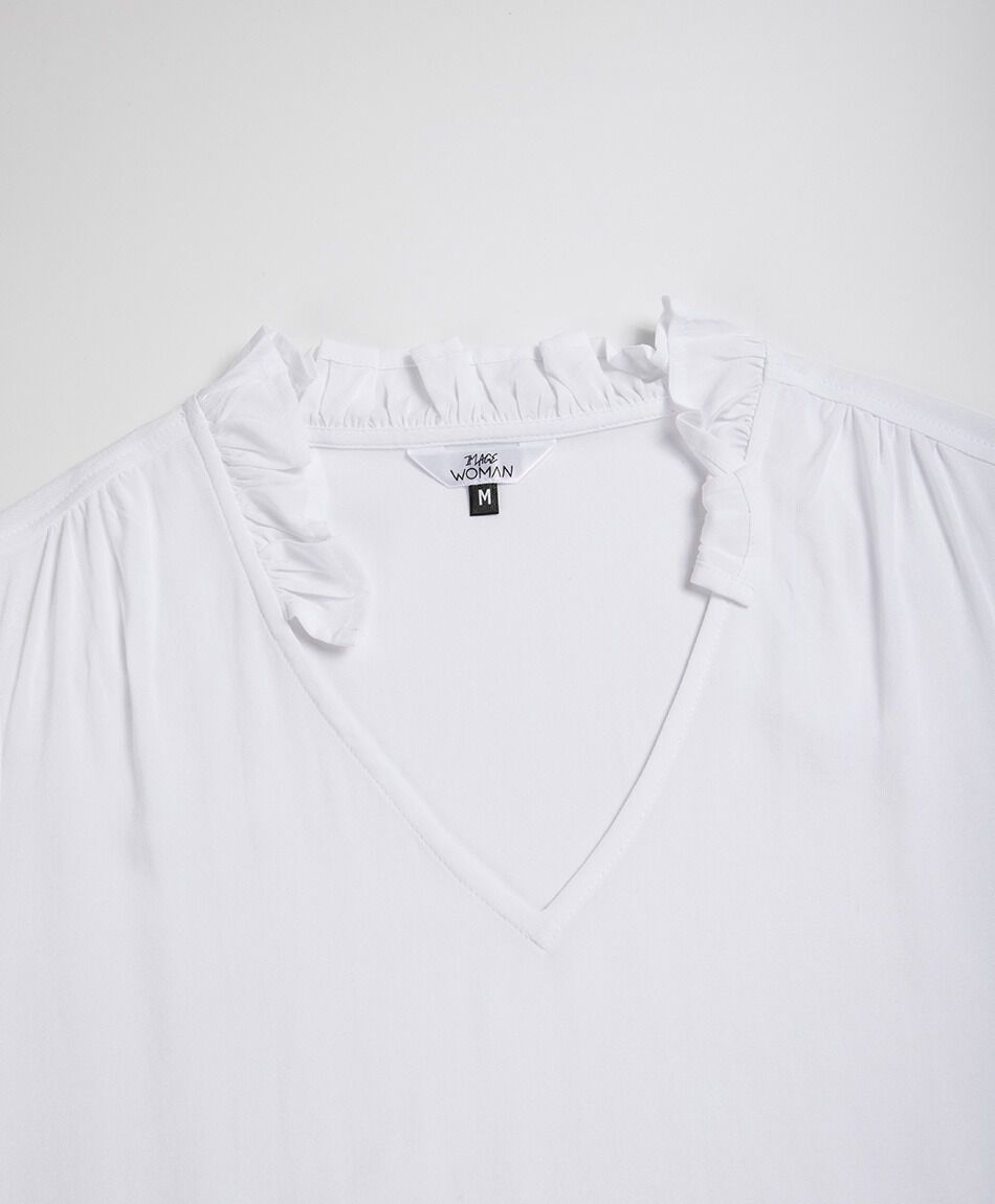 Camisa mujer cuello vuelos