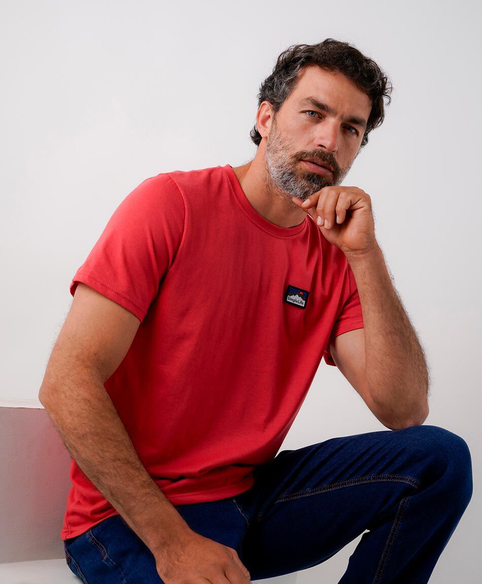 Remera hombre lisa logo