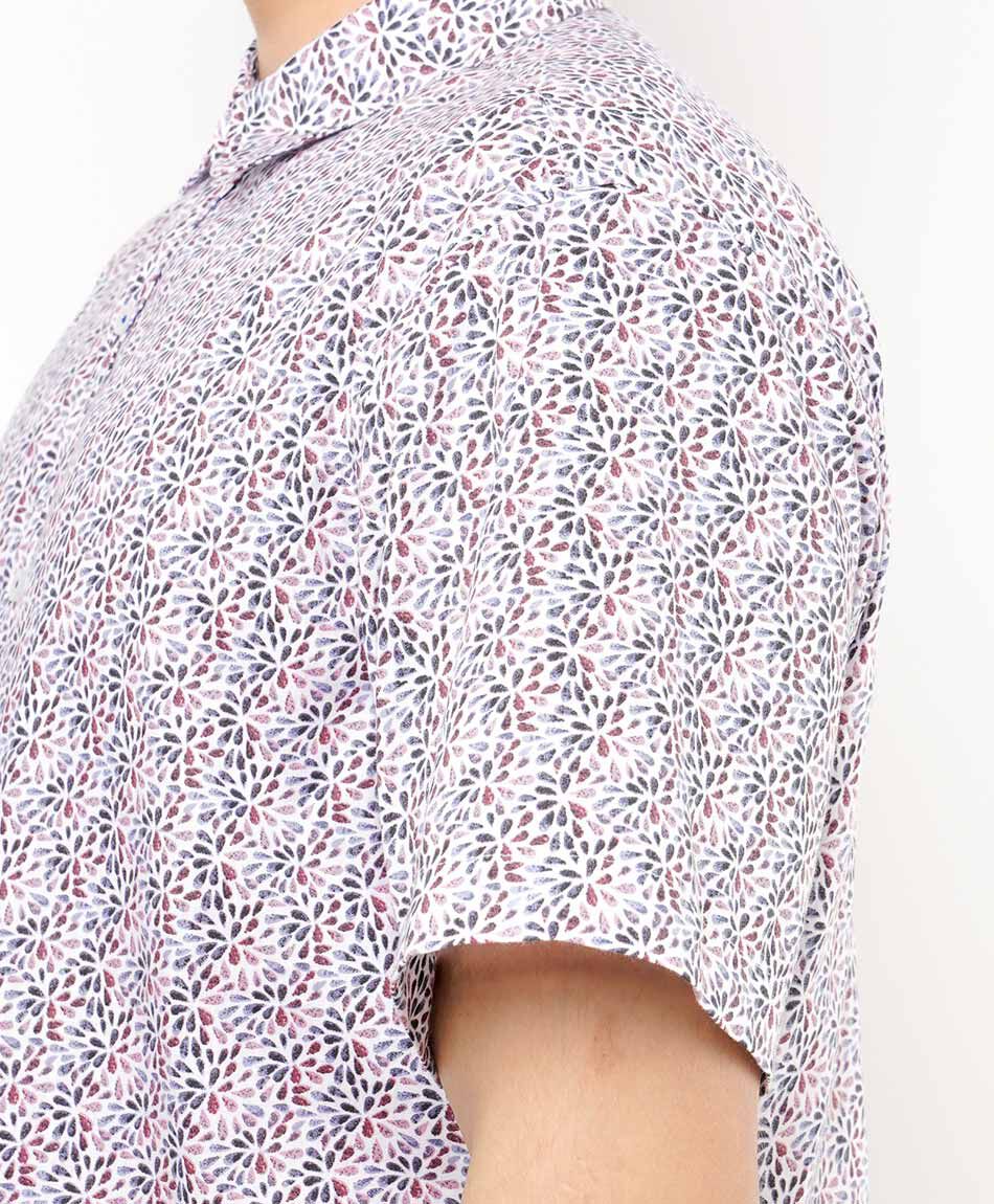 Camisa hombre estampado hojas multicolor