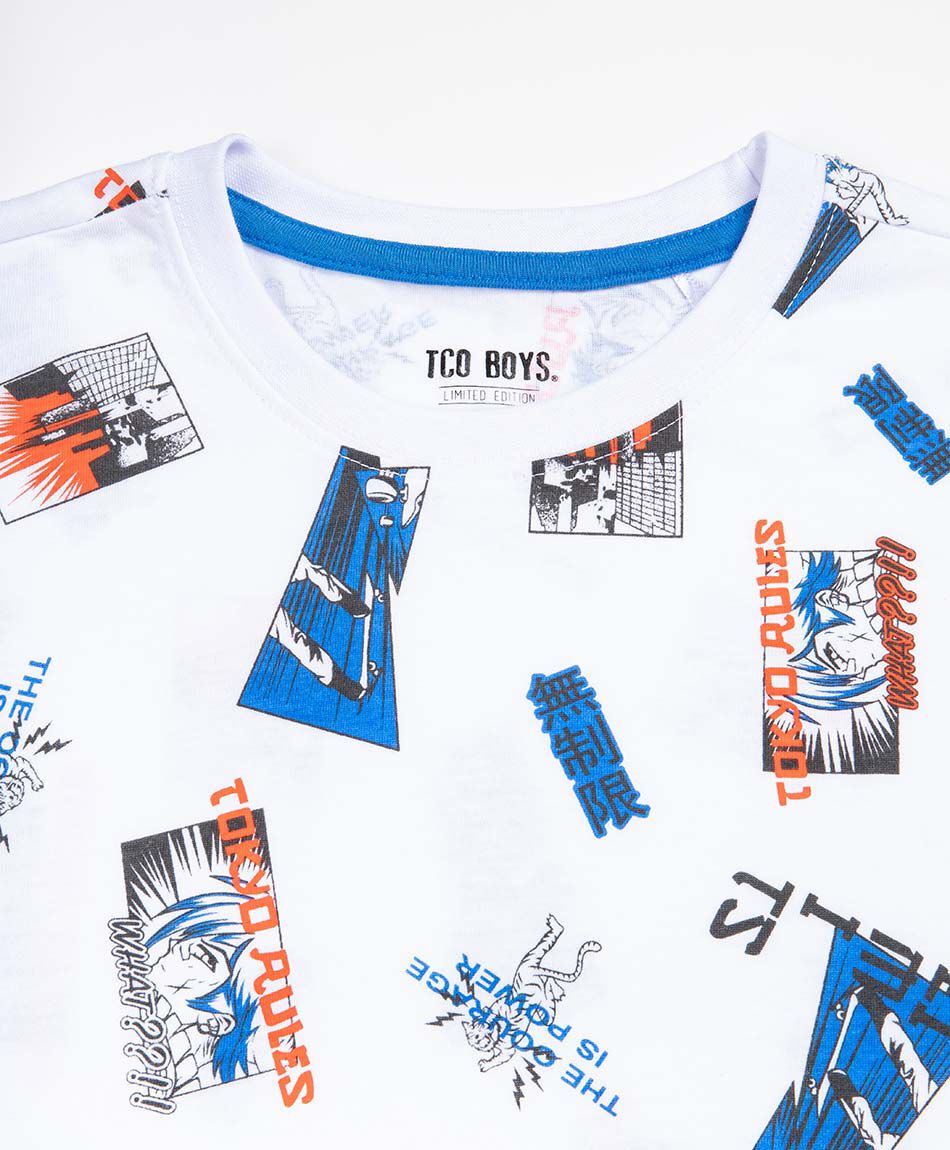 Remera ni&ntilde;o blanca dibujos