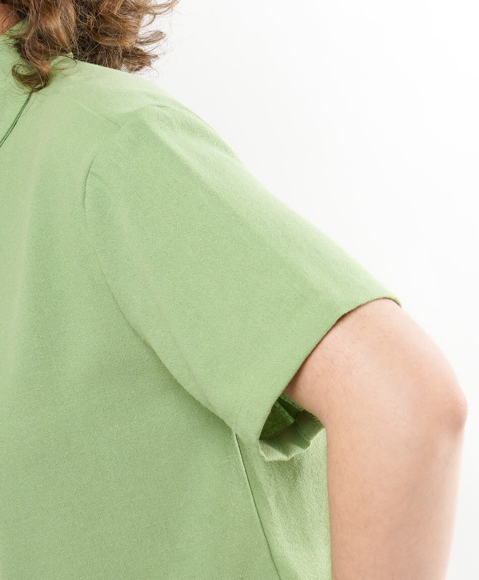 Camisa mujer manga corta verde