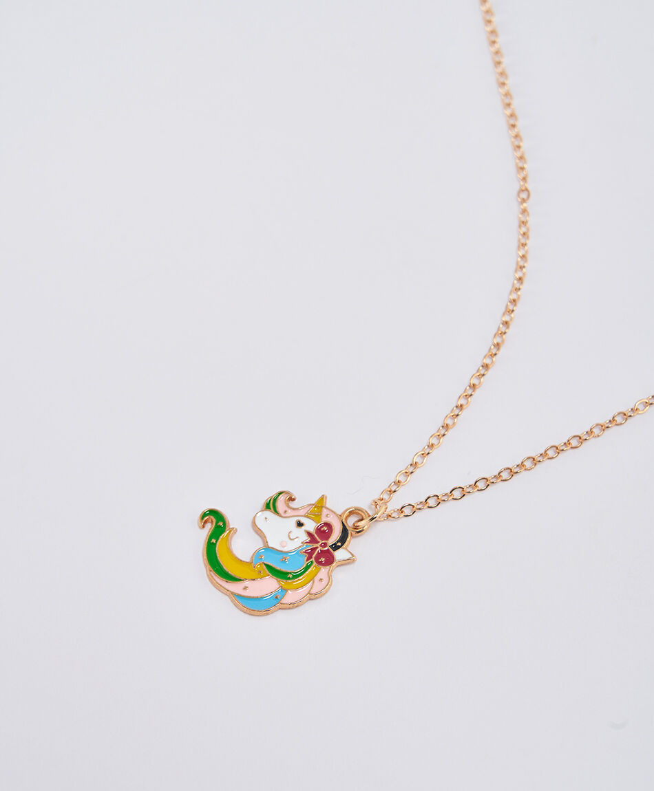 Set collar + anillo infantil unicornio
