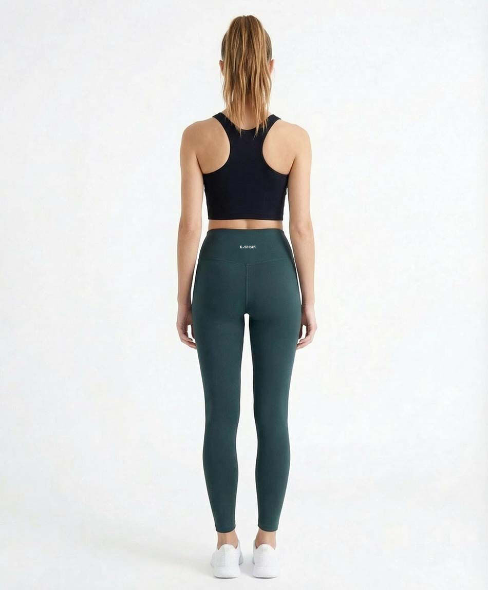 Calza deportiva mujer lisa dark green