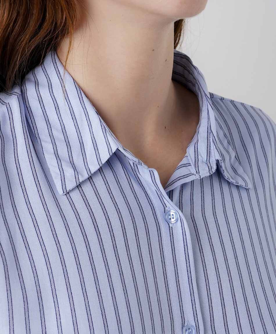 Camisa mujer l&iacute;neas lazos laterales