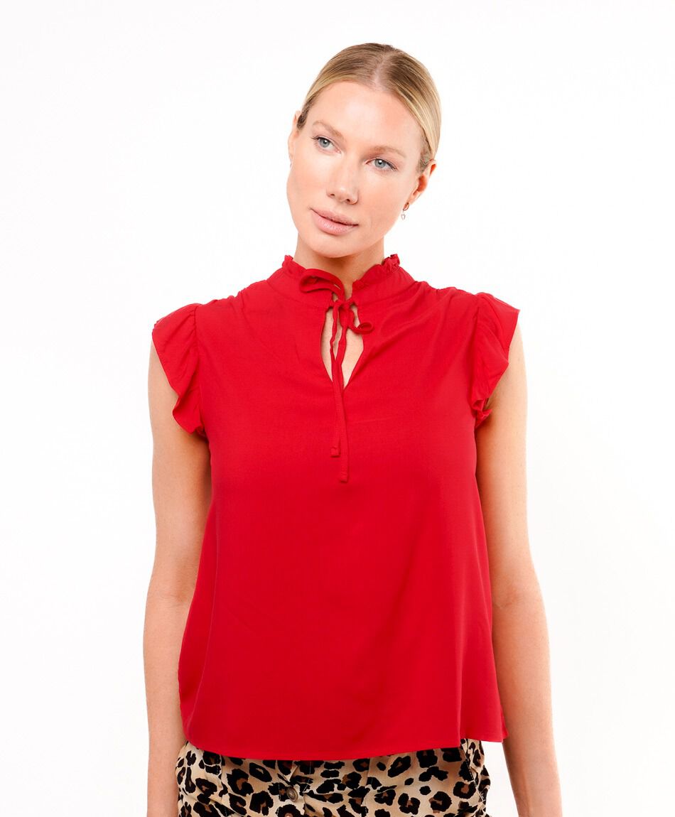 Camisa mujer lazo en cuello