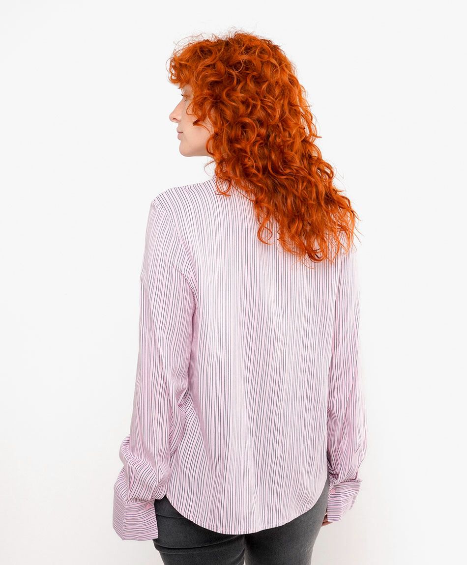 Camisa mujer lisa rose elegante