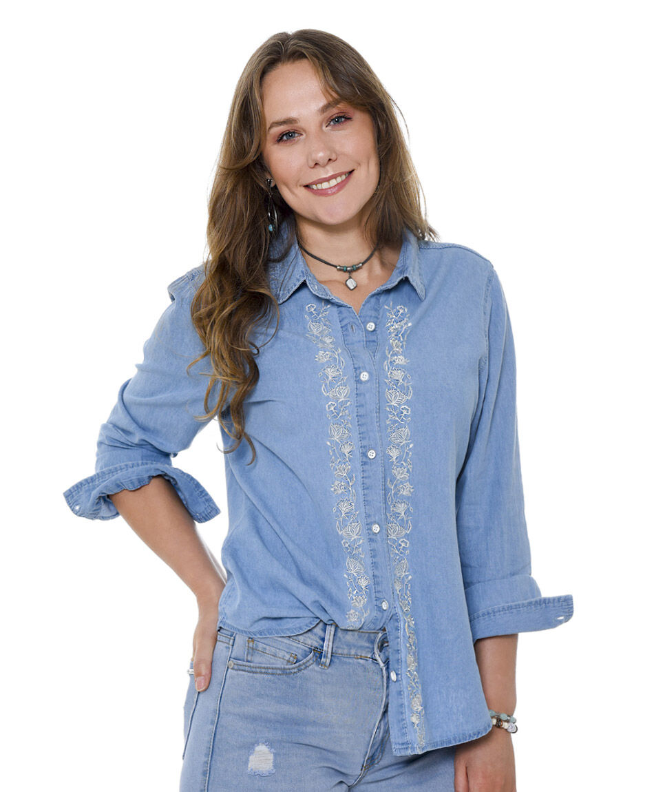 Blusa tencel bordado