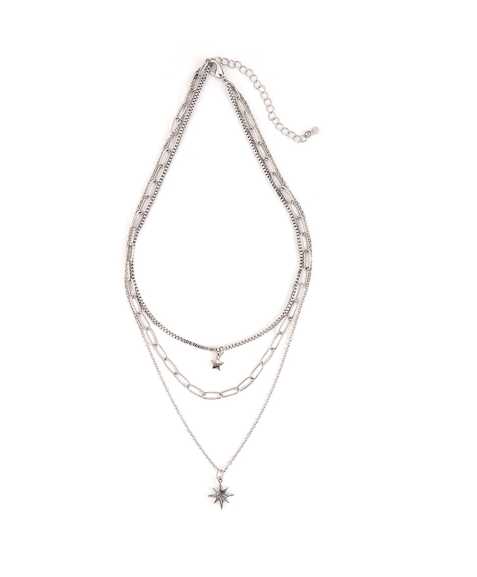 Collar mujer triple estrellas