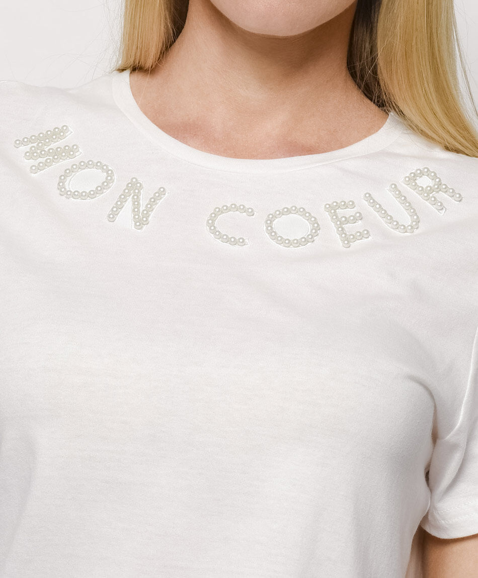 Remera mujer frase perlas