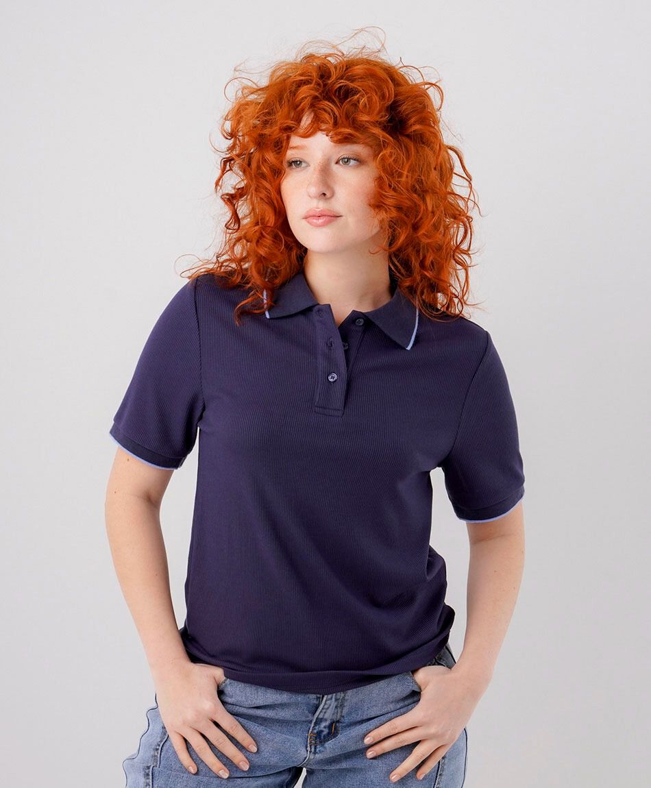 Remera mujer polo botones