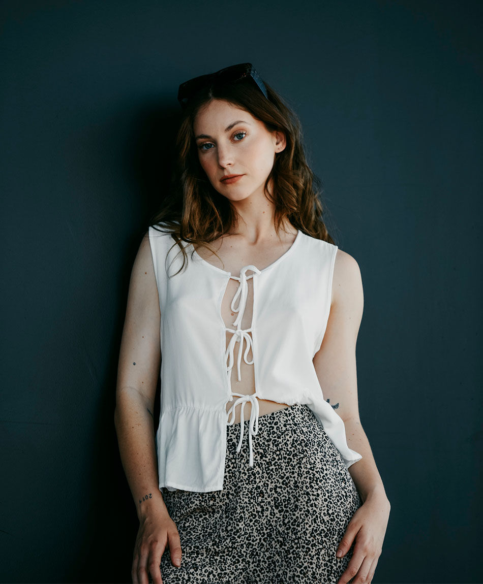 Camisa mujer lazos delanteros