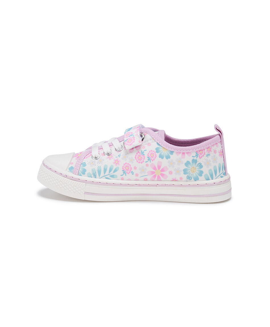 Zapatilla infantil (26 a 31) lona floreada