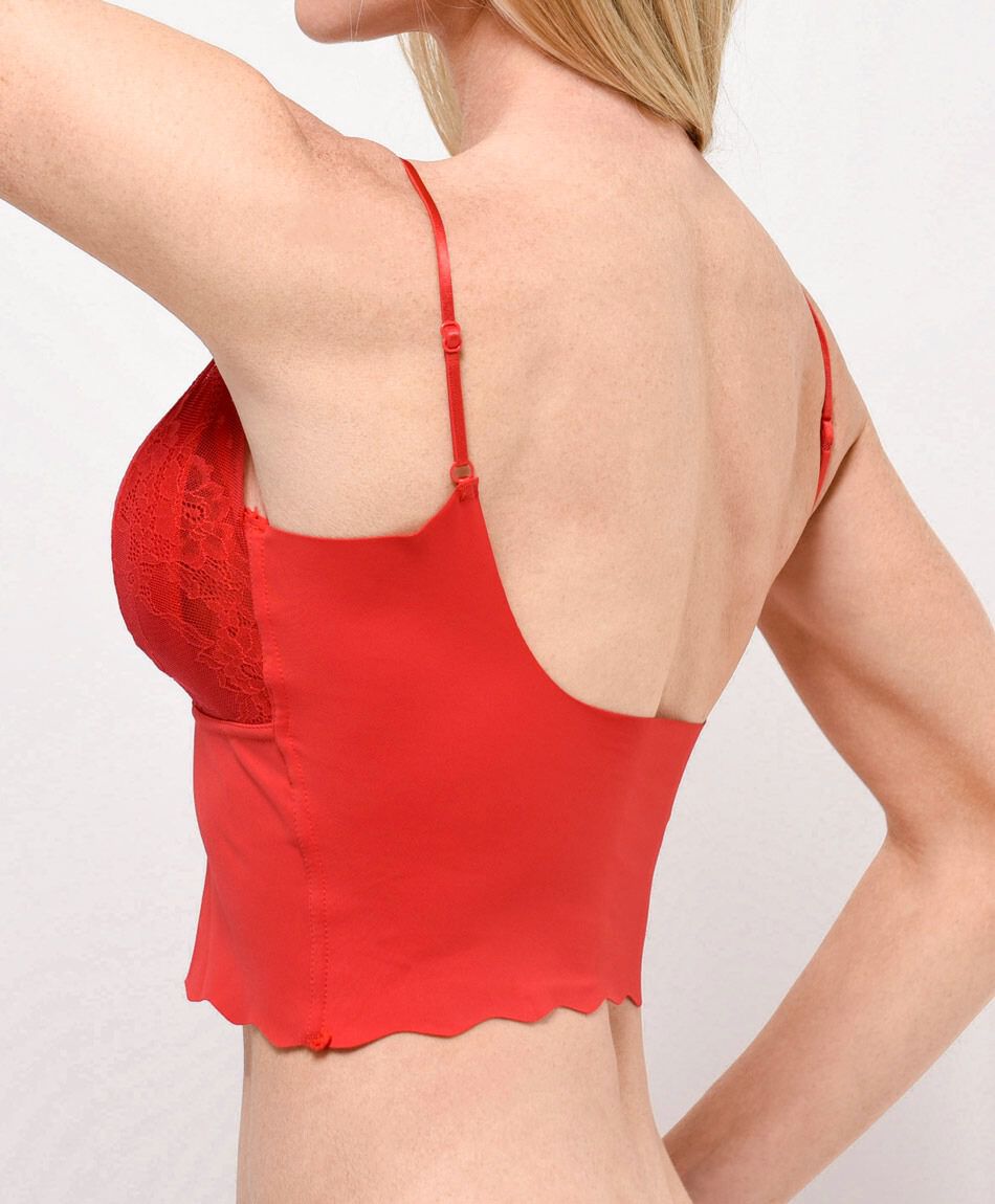 Bralette mujer encajes pretina larga