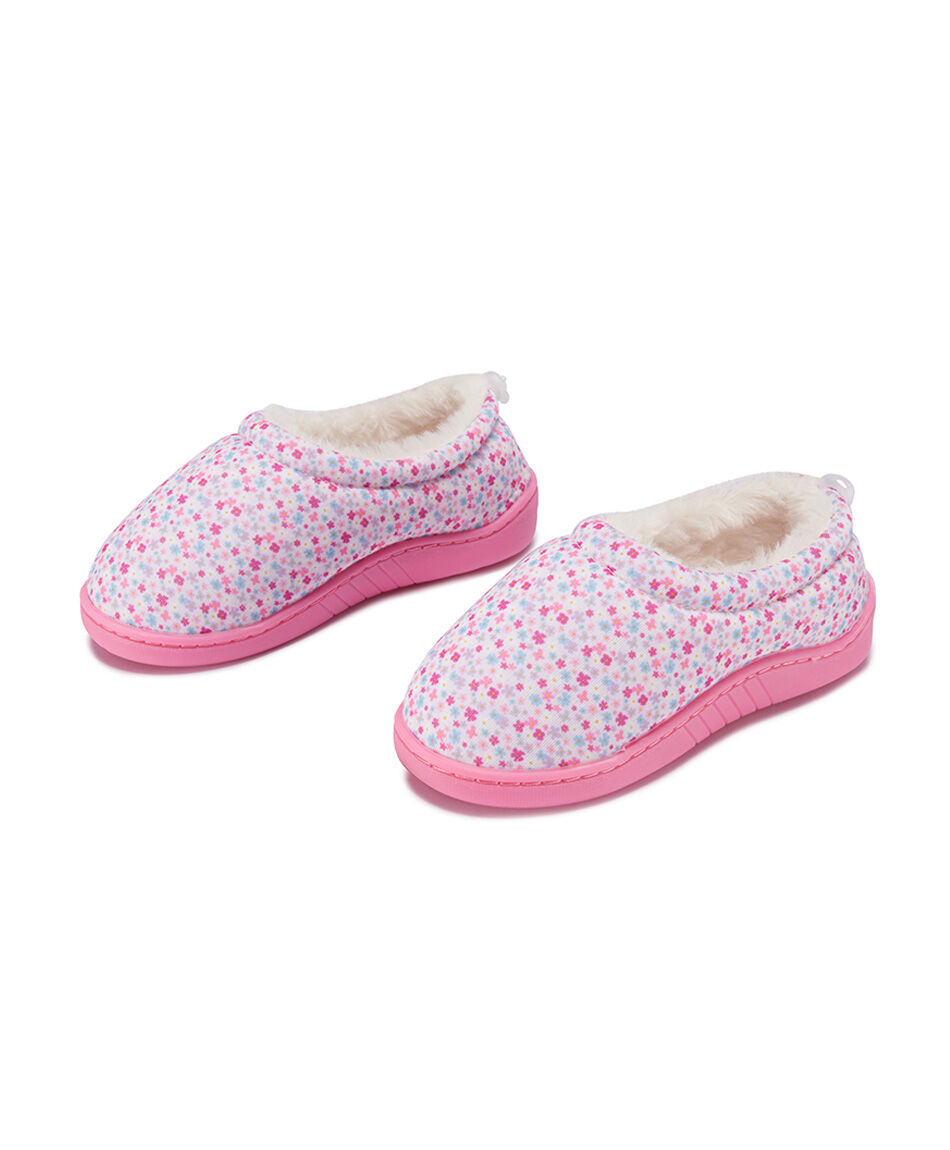 Pantufla infantil (24 a 29) forrada florcitas